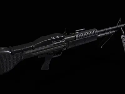 M60E1 Light Machinegun Low-poly 3D model