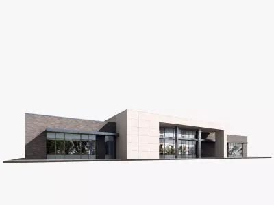 police station Low-poly 3D model