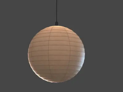 Paper lamp with frame inside High Quality 3D model