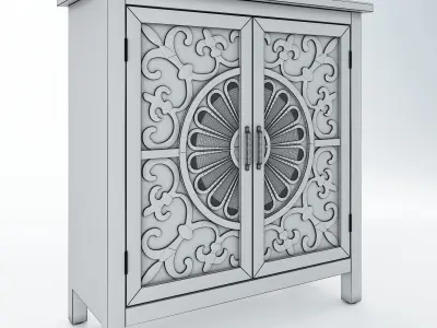 wood decorative display cabinet 3D model