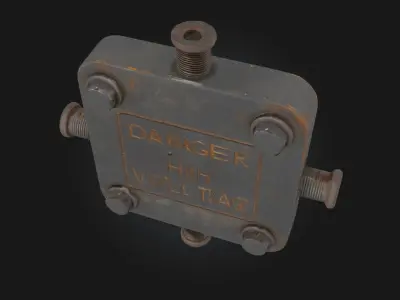 High Voltage Warning Box  Safety Alert for Electrical 3D model