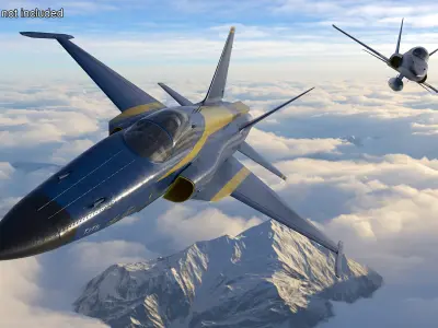  HESA Saeqeh Fighter Jet Blue with Pilot in Flight 