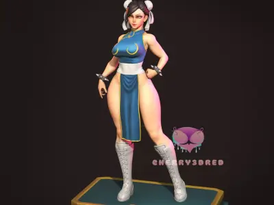 Pin up Chun li Street Fighter Outfit1  3D print STL 3D print model