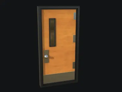Classroom Door PBR Game Ready Low-poly 3D model