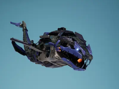 SciFi Beast03 WhaleSnake Low-poly 3D model