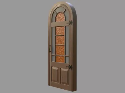 Retro style door Low-poly 3D model