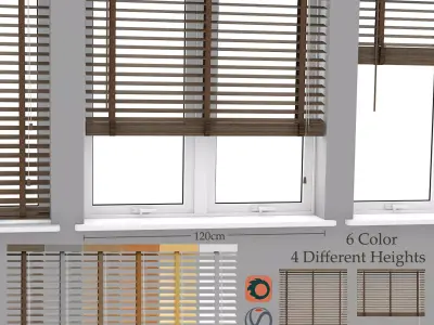 Wood Blinds Venetian version 2 - length 120cm 3D model