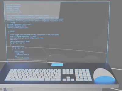 Sci-Fi Neon Computer 3D model