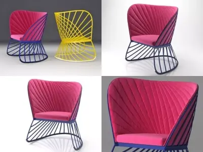 Sol two chairs with cushion 3D model
