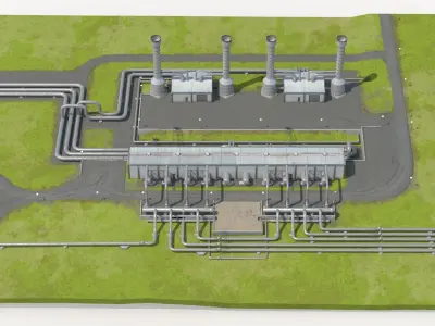  Geothermal Power Plant 3D Model 
