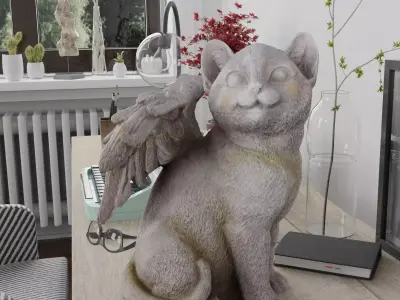 Cat Angel Photorealistic PBR Low-poly 3D model