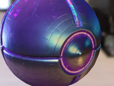 Futuristic Sci Fi Energy ball Low-poly 3D model