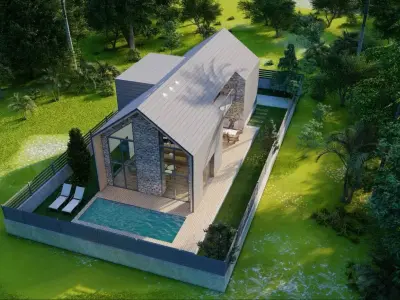 Modern A-Frame House Bungalow Exterior 3D model