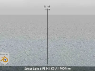 Street Light 6 F3 M1 K0 A1 7000mm  Low-poly 3D model