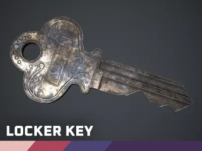 Locker Key Low-poly 3D model