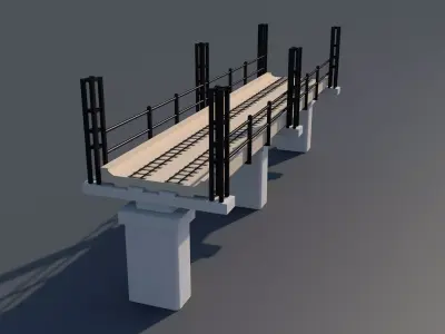 Railway Bridge 3D model 2