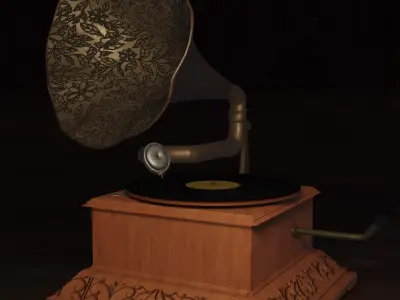 vintage phonograph Free 3D model