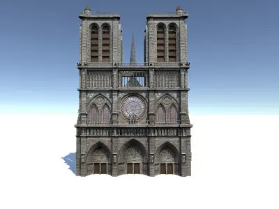 Notre Dame Low-poly 3D model