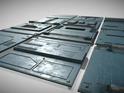 Low-Poly Sci-Fi PBR Pack Low-poly 3D model