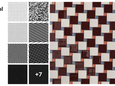 Square Tile in Hopscotch Layout Texture