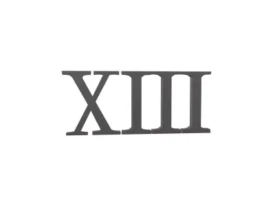 Roman Numerals 13 v1 001 Low-poly 3D model