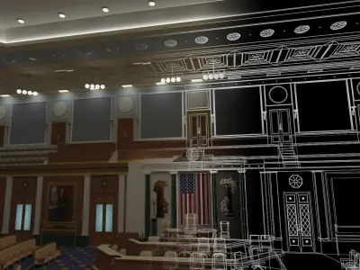House Chamber Low-poly 3D model