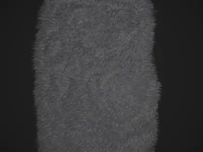 Viking Style Grey Fur  Low-poly 3D model
