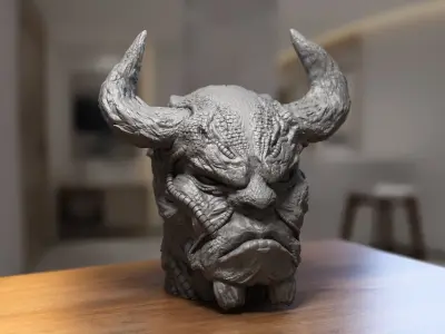 Robot deamon Headphone Stand Cyborg Headset Stand 3D print model