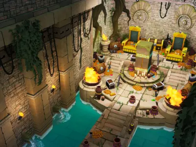 Stylized Ancient Ruins Environment Low-poly 3D model