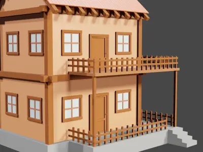 two storey house 3D model purchase