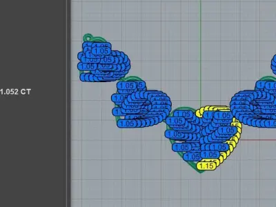 Elegant Five Hearts Pendant 3D print model