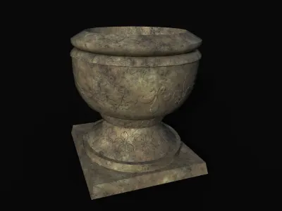 Gameready Graveyard scene Models Low-poly 3D model