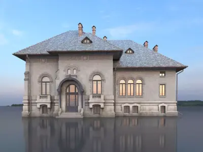 Neoromanian architecture - Cotescu House 1942  3D model