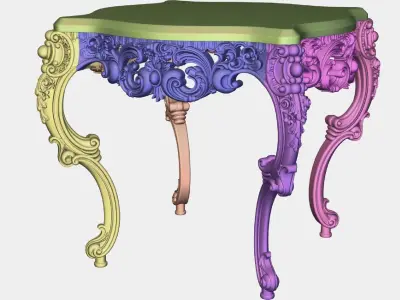 Carved coffee table for CNC 03 3D model