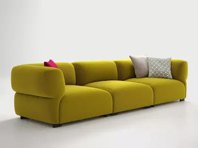 Butterfly sectional sofa pillows 3D model