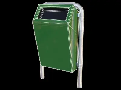 Low-Poly Street Bin Low-poly 3D model