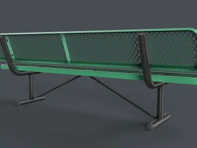 Metal Modern Bench 18 PBR Game Ready Low-poly 3D model