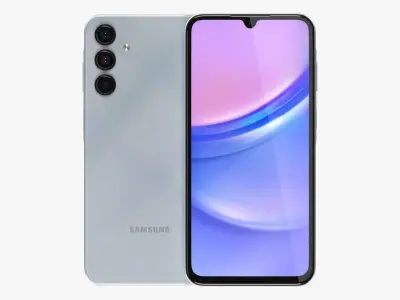 Samsung Galaxy A15 Light Blue Low-poly 3D model