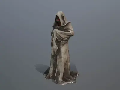 old statue  Low-poly 3D model