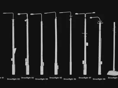 Streetlights pack vol 01 3D model