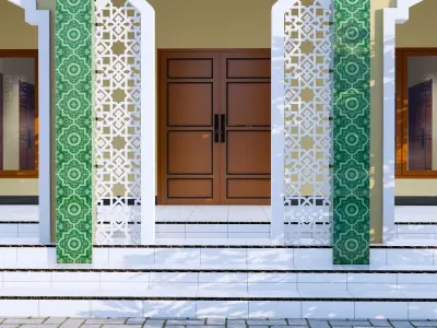 Minimalist Modern Mosque Room Prayer Full Interior  3D model