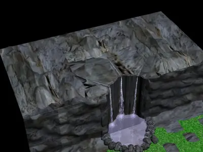 Animated Water Fall 3D model