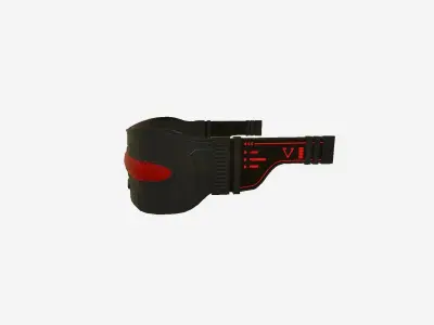 SciFi Glasses I01 Black Red - Character Design Fashion Low-poly 3D model
