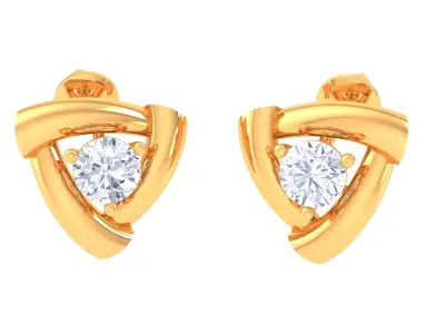 Solitaire Super Light Weight Stud Earring 3D print model