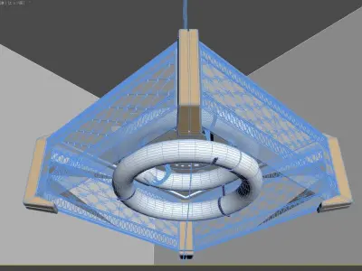 Japanese old Ceiling light 3D model