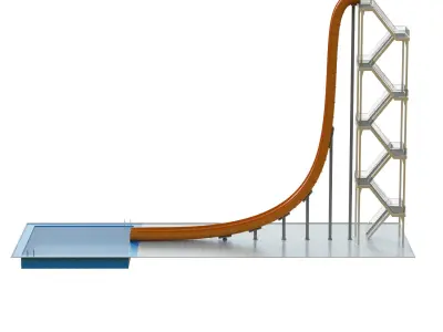 Water Slide 02 Low-poly 3D model