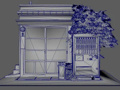 alleyway shop Low-poly 3D model