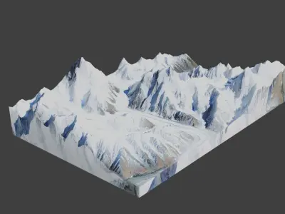 Broad Peak Mountain Low-poly 3D model