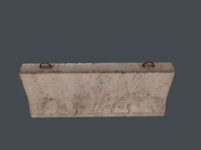 Traffic concrete barrier 3D Model Low-poly 3D model
