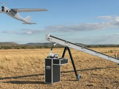  Drone Launch Rail Platform with UAV 